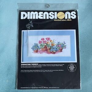 Dimensions Springtime Terrace Cross Stitch Kit by Karen Avery 16”x8”
